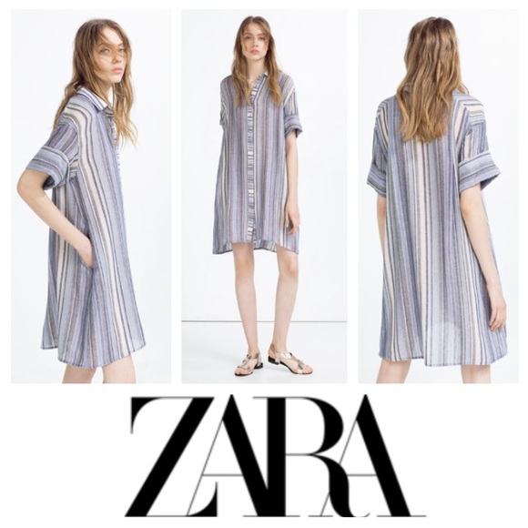 Zara Dresses & Skirts - GORGEOUS!  ZARA Basic striped tunic/shirt dress XS